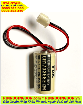 Pin FDK CR17335SE _Pin CR17335SE; Pin nuôi nguồn PLC FDK CR17335SE lithium 3v 2/3A 1800mAh (zắc nâu) 